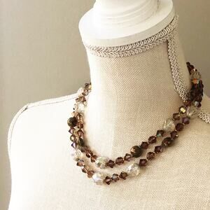 Vintage Aurora Borealis Double Strand Necklace